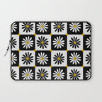 Checkered Daisies - Black & White Laptop Sleeve Gallery Image 1