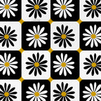 Checkered Daisies - Black & White Coffee Mug Gallery Image 2