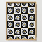 Checkered Daisies - Black & White Serving Tray Gallery Image 1