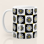 Checkered Daisies - Black & White Coffee Mug Gallery Image 3