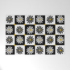 Checkered Daisies - Black & White Welcome Mat Gallery Image 1