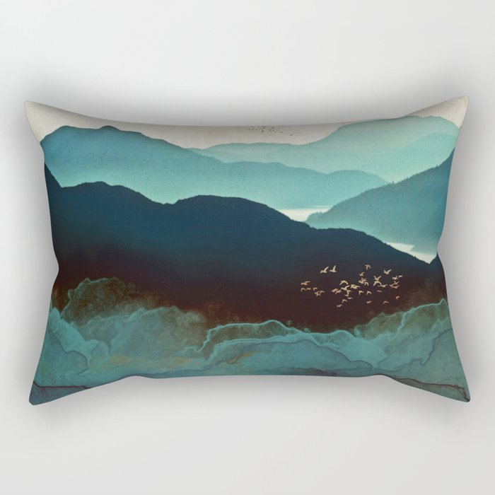 Indigo Mountains Rectangular Pillow Gallery Image 2