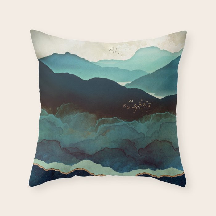 Indigo Mountains Throw Pillow Gallery Image 6