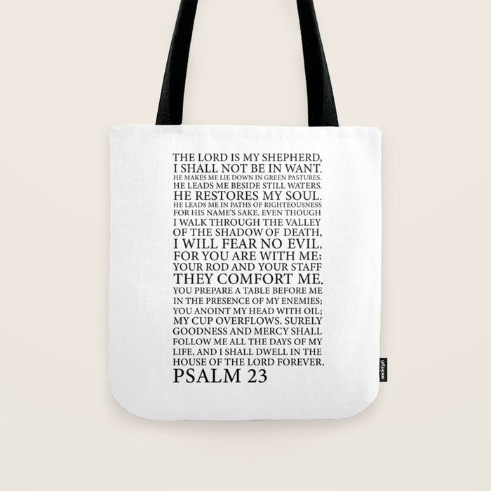 Psalm 23 The Lord Tote Bag Gallery Image 1