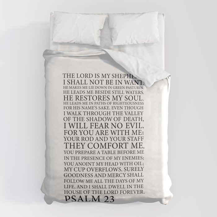 Psalm 23 The Lord Duvet Cover Gallery Image 1