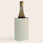 Ultra Fine Stripes Vertical Minimalist Pattern in Light Celadon Blue Green and Cream Wine Chiller Gallery Image 3