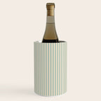 Ultra Fine Stripes Vertical Minimalist Pattern in Light Celadon Blue Green and Cream Wine Chiller Gallery Image 2