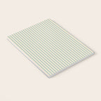 Ultra Fine Stripes Vertical Minimalist Pattern in Light Celadon Blue Green and Cream Notebook Gallery Image 3