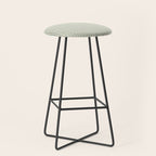 Ultra Fine Stripes Vertical Minimalist Pattern in Light Celadon Blue Green and Cream Stool Gallery Image 1