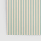Ultra Fine Stripes Vertical Minimalist Pattern in Light Celadon Blue Green and Cream Poster Gallery Image 3