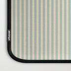 Ultra Fine Stripes Vertical Minimalist Pattern in Light Celadon Blue Green and Cream Laptop Sleeve Gallery Image 3