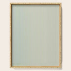 Ultra Fine Stripes Vertical Minimalist Pattern in Light Celadon Blue Green and Cream Serving Tray Gallery Image 1