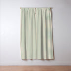 Ultra Fine Stripes Vertical Minimalist Pattern in Light Celadon Blue Green and Cream Window Curtain Gallery Image 3