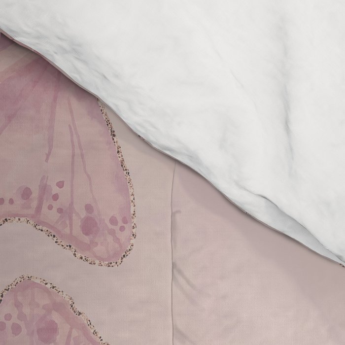 Butterfly Pattern soft pink pastel Comforter Gallery Image 4