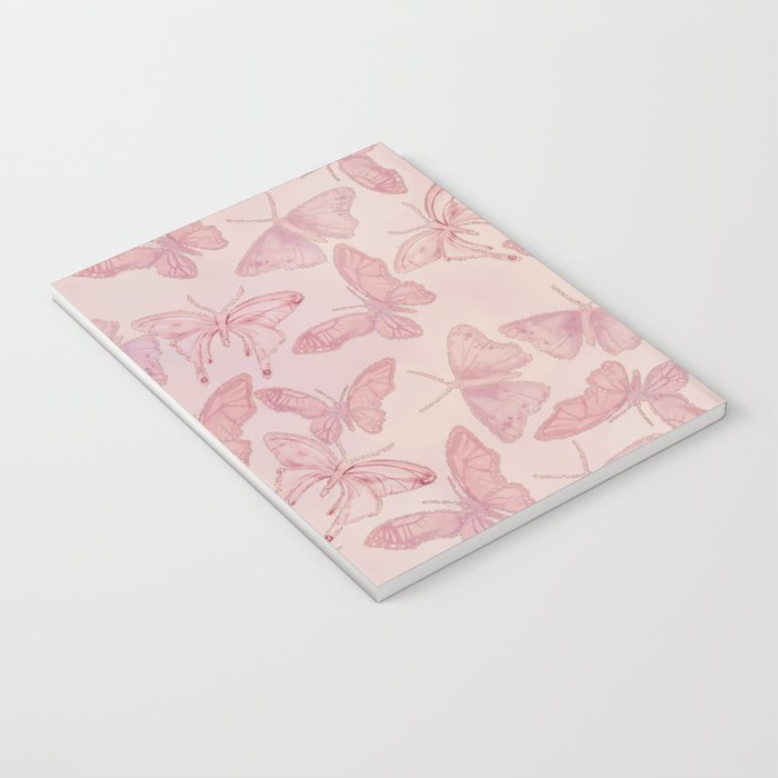 Butterfly Pattern soft pink pastel Notebook Gallery Image 3