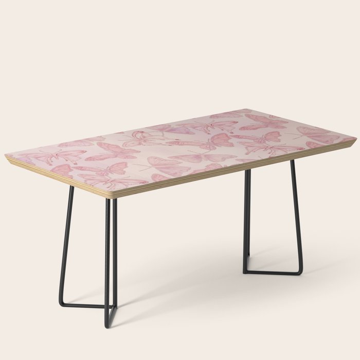 Butterfly Pattern soft pink pastel Coffee Table Gallery Image 1
