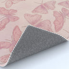Butterfly Pattern soft pink pastel Rug Gallery Image 4