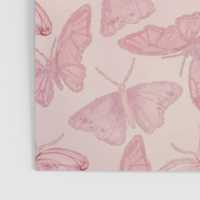Butterfly Pattern soft pink pastel Poster Gallery Image 3