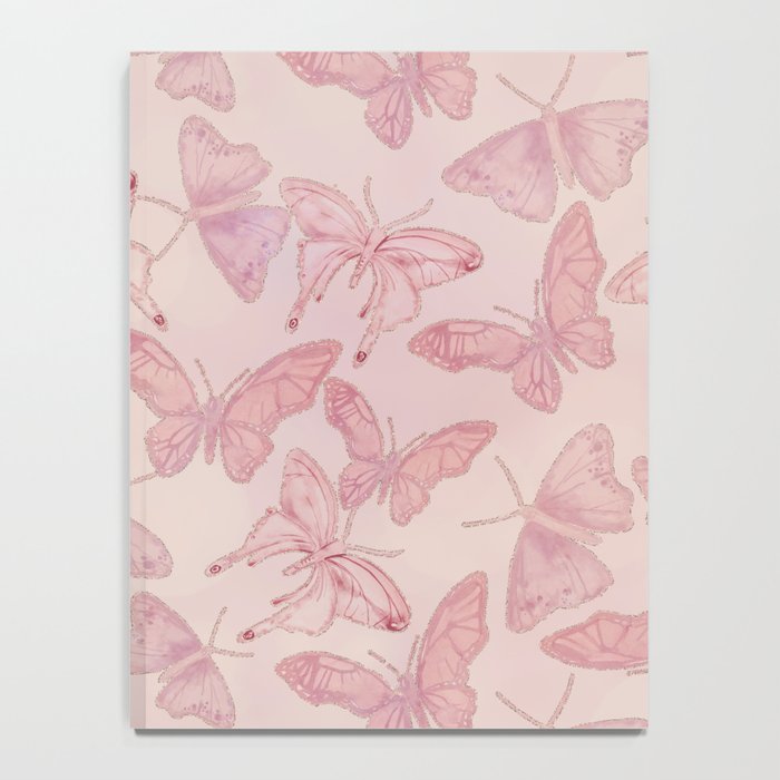 Butterfly Pattern soft pink pastel Notebook Gallery Image 4