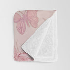 Butterfly Pattern soft pink pastel Throw Blanket Gallery Image 3