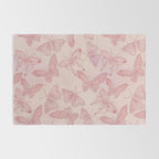 Butterfly Pattern soft pink pastel Rug Gallery Image 2