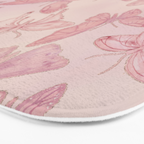 Butterfly Pattern soft pink pastel Bath Mat Gallery Image 3