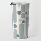 Effervescence - Mid Century Modern Minimalist Abstract Pattern in Light Blue-Gray and Cream Travel Mug Gallery Image 3