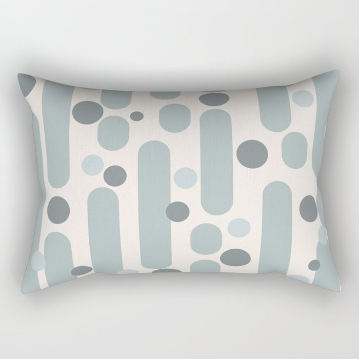 Effervescence - Mid Century Modern Minimalist Abstract Pattern in Light Blue-Gray and Cream Rectangular Pillow Gallery Image 2
