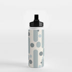 Effervescence - Mid Century Modern Minimalist Abstract Pattern in Light Blue-Gray and Cream Water Bottle Gallery Image 2