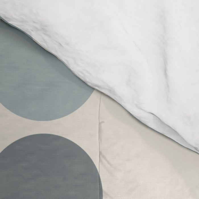 Effervescence - Mid Century Modern Minimalist Abstract Pattern in Light Blue-Gray and Cream Comforter Gallery Image 4