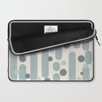 Effervescence - Mid Century Modern Minimalist Abstract Pattern in Light Blue-Gray and Cream Laptop Sleeve Gallery Image 2