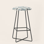 Effervescence - Mid Century Modern Minimalist Abstract Pattern in Light Blue-Gray and Cream Stool Gallery Image 1
