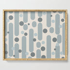 Effervescence - Mid Century Modern Minimalist Abstract Pattern in Light Blue-Gray and Cream Serving Tray Gallery Image 1