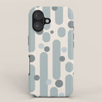Effervescence - Mid Century Modern Minimalist Abstract Pattern in Light Blue-Gray and Cream iPhone Case Gallery Image 1