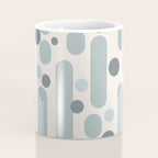 Effervescence - Mid Century Modern Minimalist Abstract Pattern in Light Blue-Gray and Cream Coffee Mug Gallery Image 4