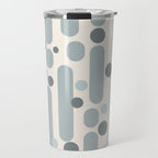 Effervescence - Mid Century Modern Minimalist Abstract Pattern in Light Blue-Gray and Cream Travel Mug Gallery Image 1