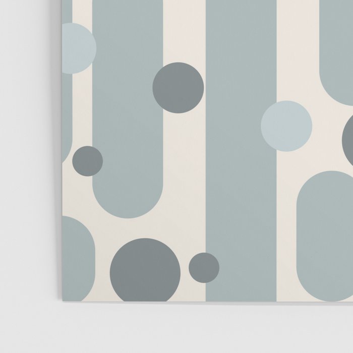 Effervescence - Mid Century Modern Minimalist Abstract Pattern in Light Blue-Gray and Cream Poster Gallery Image 3