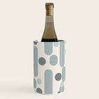 Effervescence - Mid Century Modern Minimalist Abstract Pattern in Light Blue-Gray and Cream Wine Chiller Gallery Image 3