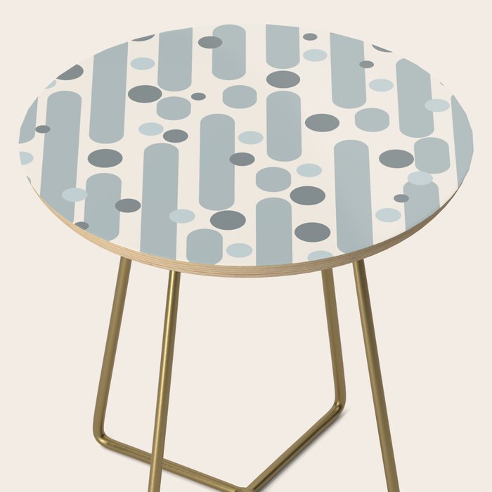Effervescence - Mid Century Modern Minimalist Abstract Pattern in Light Blue-Gray and Cream Side Table Gallery Image 2