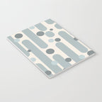 Effervescence - Mid Century Modern Minimalist Abstract Pattern in Light Blue-Gray and Cream Notebook Gallery Image 3