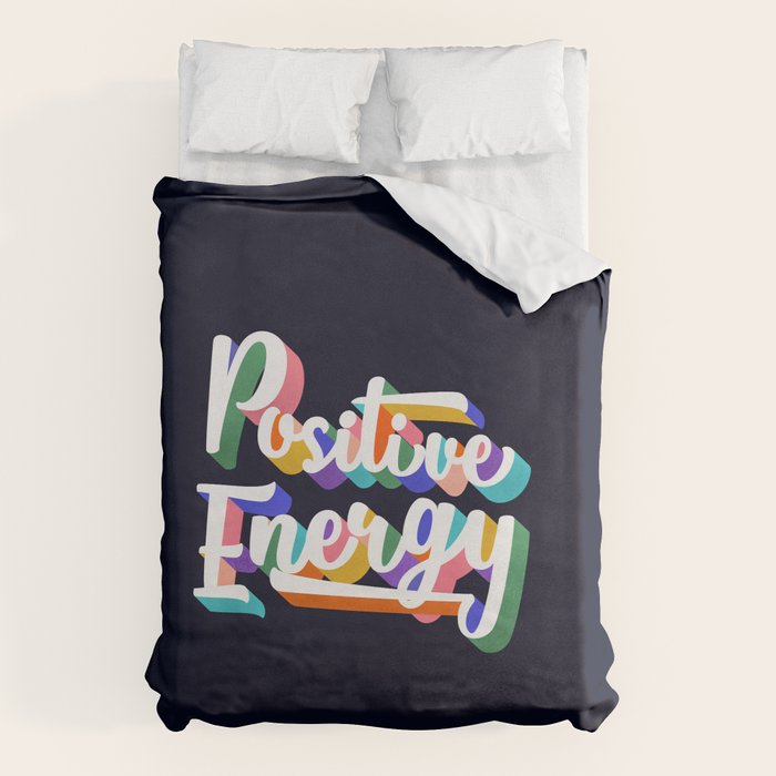 Positive Energy- typography Duvet Cover Gallery Image 6