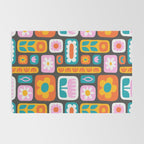 Vintage scandinavian floral art pattern Rug Gallery Image 2