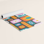 Vintage scandinavian floral art pattern Yoga Mat Gallery Image 2