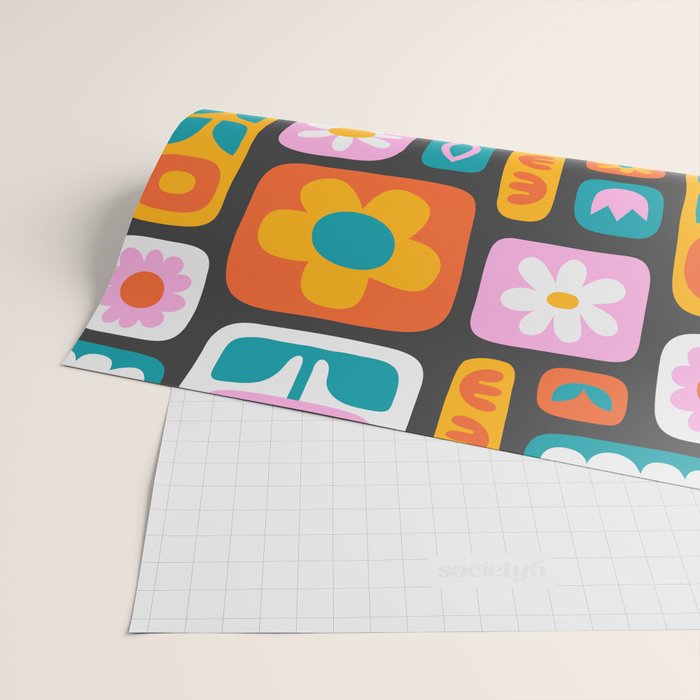Vintage scandinavian floral art pattern Wrapping Paper Gallery Image 2