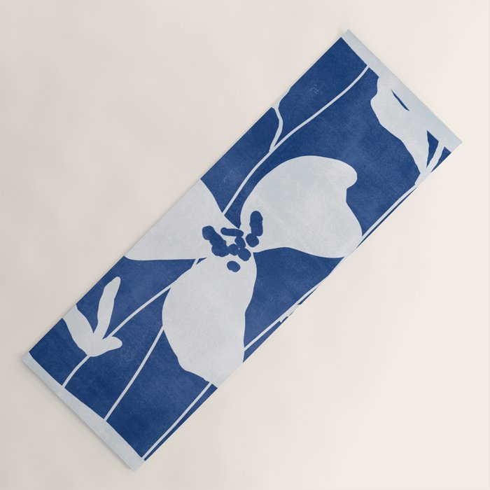 Abstract Minimal Flowers 4/Blue Yoga Mat Gallery Image 1