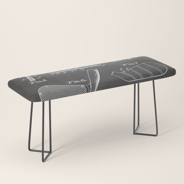 Golf Clubs Patent - Golfing Art - Black Chalkboard Bench Gallery Image 1