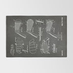 Golf Clubs Patent - Golfing Art - Black Chalkboard Rug Gallery Image 2
