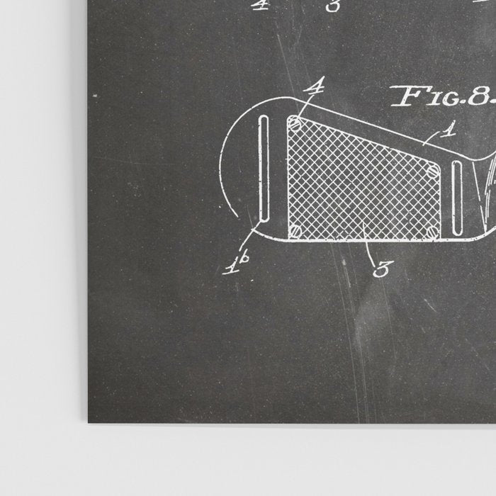 Golf Clubs Patent - Golfing Art - Black Chalkboard Poster Gallery Image 3