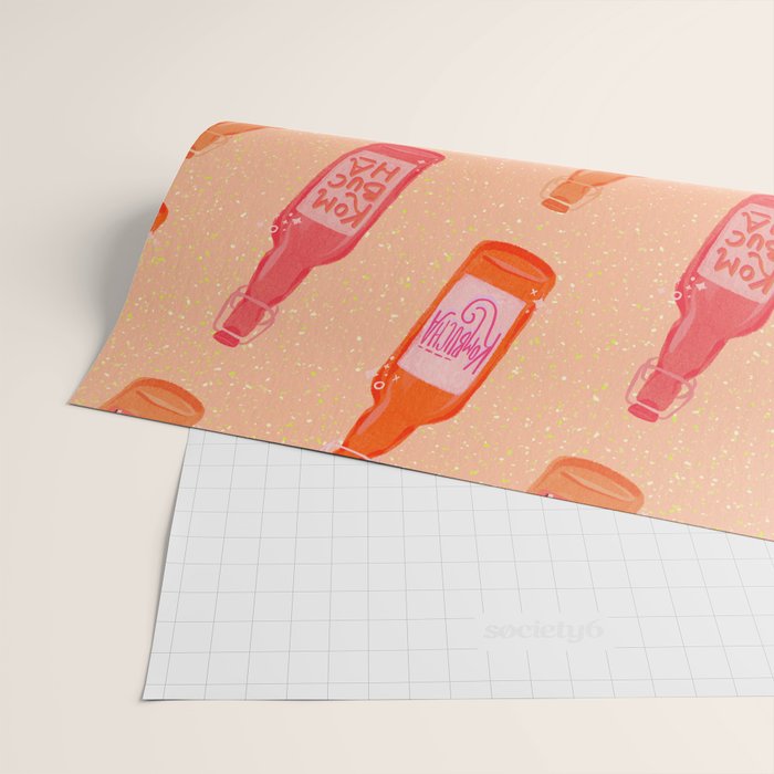 Kombucha Bottles - Pink Wrapping Paper Gallery Image 2
