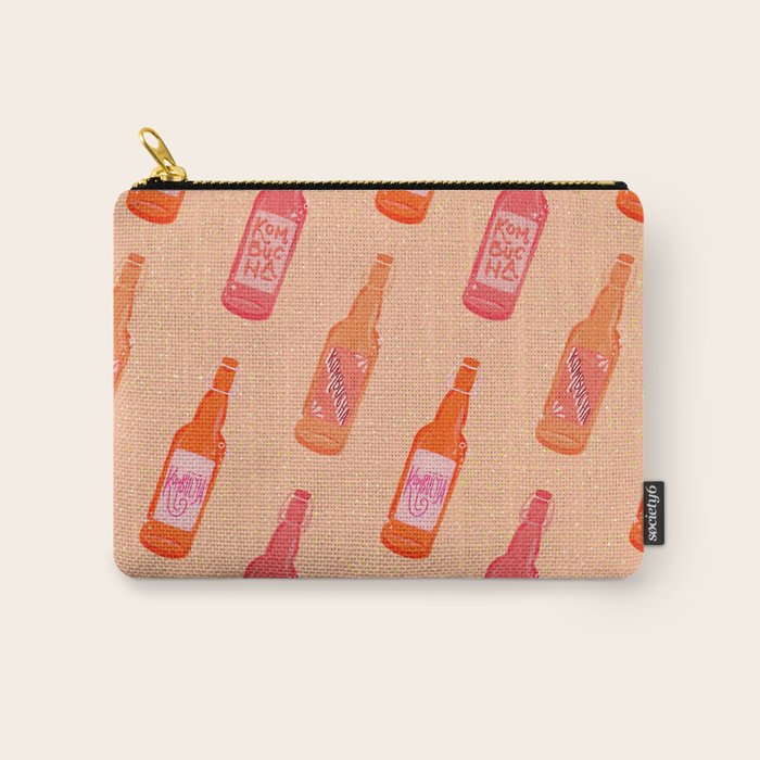 Kombucha Bottles - Pink Carry All Pouch Gallery Image 1